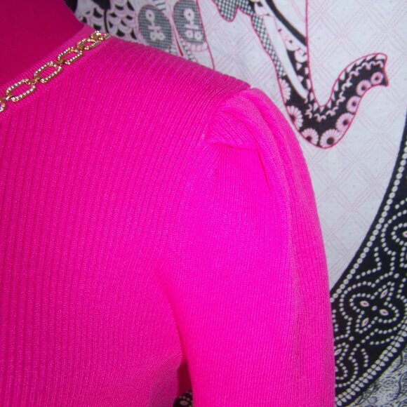 Nanette Nanette Lepore NWT Jewel Neck Ribbed Sweater Sz L - Picture 4 of 7